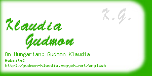 klaudia gudmon business card